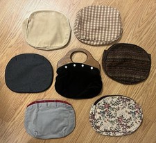 Vintage Bermuda Bag Wood Handle 7 Covers Cotton Felt Corduroy Tapestry