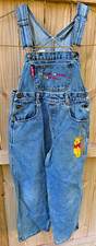 Vintage 90s Winnie The Pooh Overalls Youth Girls Size 10 Disney 100 Acre