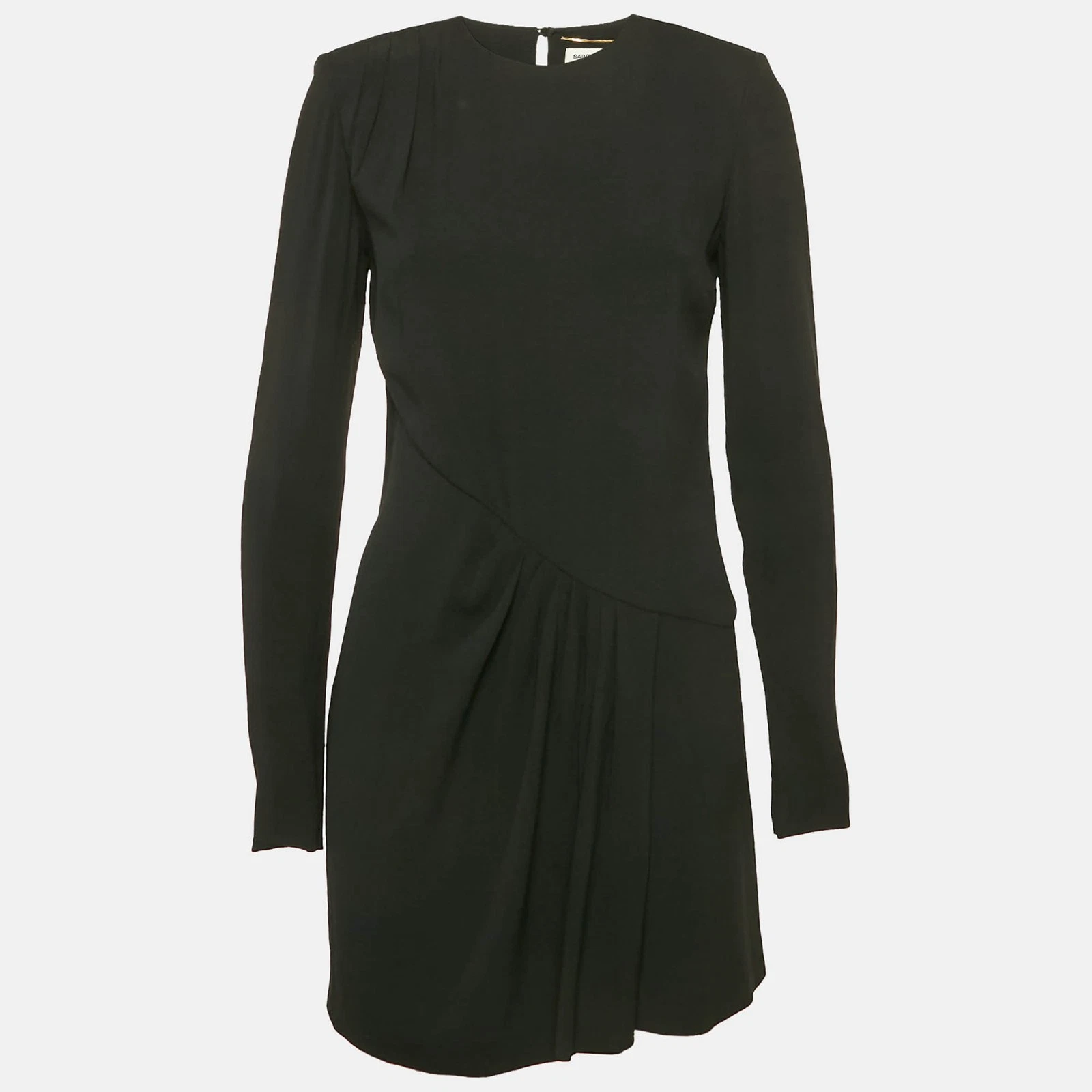 SAINT LAURENT (YSL) Saint Laurent Mini Abito Nero Crepe Raccolto S