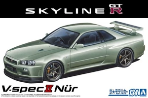 AOSHIMA 1/24 Nissan BNR34 Ciel GT-R V-spec II Nur. - Oui. 2002 Kit modèle en plastique