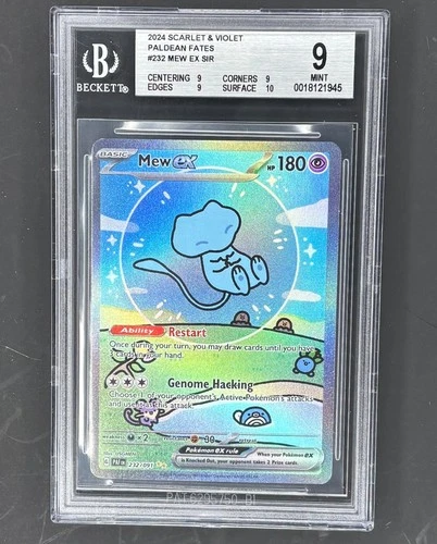 2024 POKEMON PAF EN-PALDEAN FATES SPECIAL ILLUSTRATION RARE #232 MEW EX BGS 9
