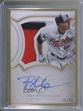 2018 Topps Definitive Collection Framed Trey Mancini #DFAP-TMA Patch Auto 6fs