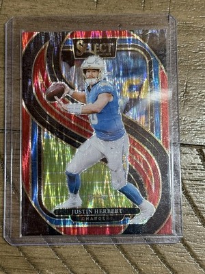 2024 Panini Select - Premier Level Justin Herbert #131 Red Shock Prizm /249