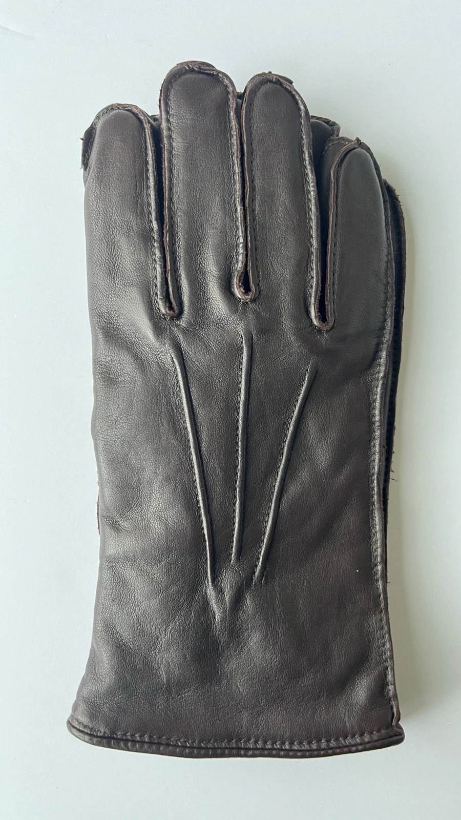 NEW Eddie Bauer Genuine Leather Driving Gloves Brown Medium Men’s Fleece Lined