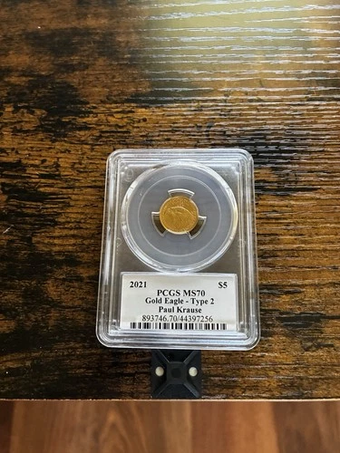 US Mint 2021 PCGS MS70 1/10 oz Gold American Eagle Type 2 - Signed Paul Krause