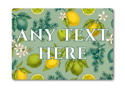 Personalisierte Zitrus Küche Aluminium Plakette Zitrone & Limette botanisches Hausschild