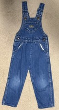 Vintage Osh Kosh B'gosh Kids Blue denim Vback Overalls Size 4
