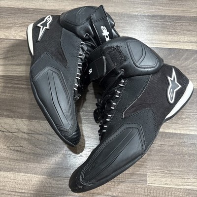 Alpinestars FASTER Black Motorcycle Riding Shoes Boots US 9 1/2  /  EU Size 42.5