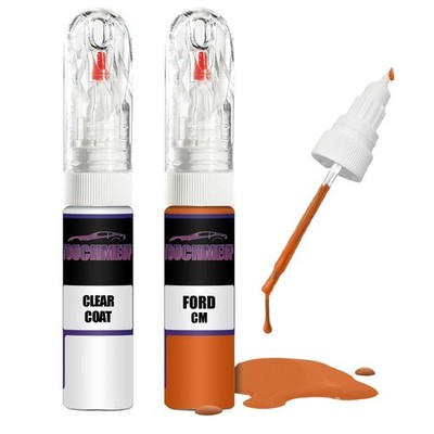 Lackstift für FORD BRIGHT TANGERINE CM + Klarlack Pinsel Kratzer Fix Kit