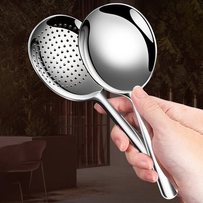 Gro?er Edelstahl Servierl?ffel 20x7x3cm silber f��r Salate Suppen und Schalen