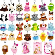 Haayeicai 30 Pack Valentines Animal Plush Toys with Gift Cards for Kids,Cute...