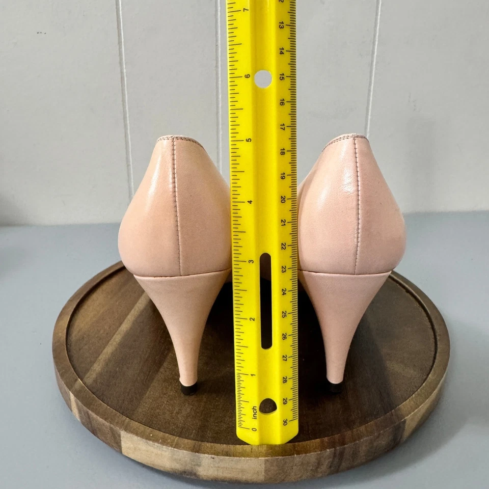 Zapatos de vestir Bruno Magli italianos de cuero punta cono tacón rosa 8,5 Foto 4 de 4