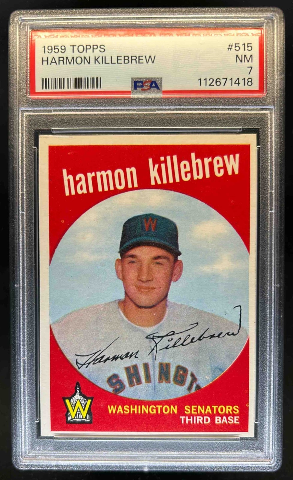 1959 Topps Harmon Killebrew #515 Senators PSA 7