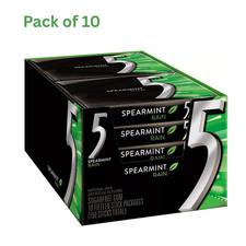 Wrigley's 5 Gum Spearmint Rain Sugar Free Gum 15 Sticks - Pack of 10