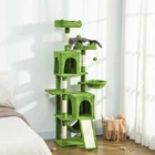PawHut 70" Cat Tree, Multi-Level Cat Tower with 2 Condos, Green