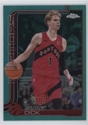 2025-26 Topps Chrome Aqua Refractor 77/199 Gradey Dick #214 11nu