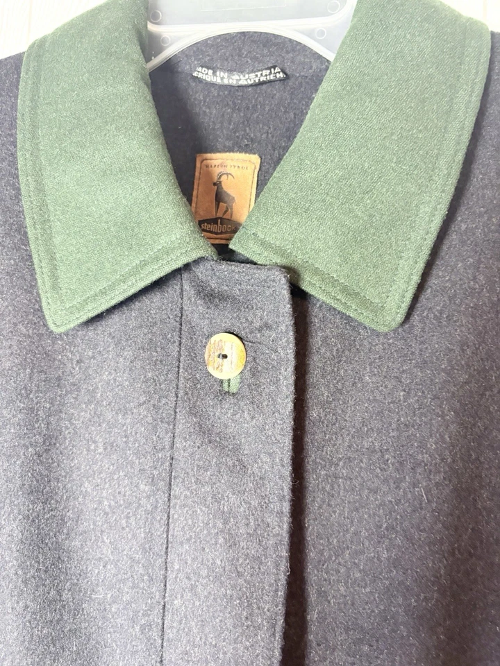 Steinbock длинное пальто женщин серый шерсти кашемир Гималаи Лоден Австрия винтажный - Изображение 3 из 4