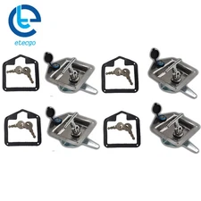 4x T-handle Door Lock Latch Handle Truck Tool Box Trailer Stainless Steel+8x Key