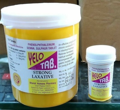 Homeopathic Yelo Tab Tablets for Digestive disorders (Strong Laxative)