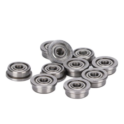 10x Flanged Ball Bearings Grey Miniature Metal Double Shielded Steel Fit
