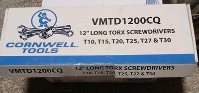 Cornwell Tools New 12'' Long Torx Screwdrivers - T 10,15,20,25,27&30