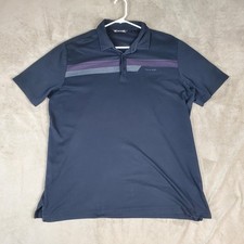 Travis Mathew Polo Shirt Mens XL Blue Striped Pima Cotton Golf Performance Top
