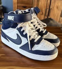Nike Court Borough Mid 2 GS White Navy Blue 5.5Y No Box