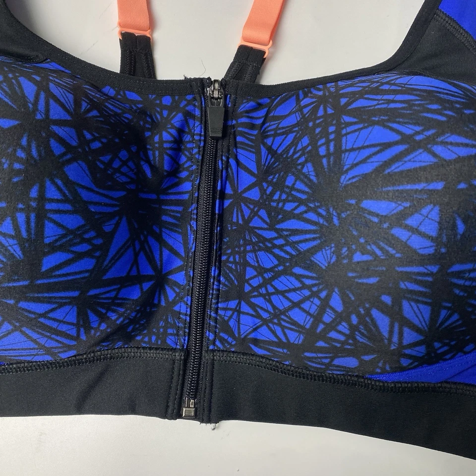 Sutiã esportivo Champion C9 azul Power Shape Max zíper frontal racerback sem fio tamanho XXL - Imagem 3 de 4