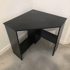 Black Corner Computer Desk, Freestanding Wood Composite Home Office/Study