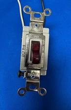 Hubbell HBL1223PL 3 Way Pilot Light Toggle Red Switch 20A 120-277VAC