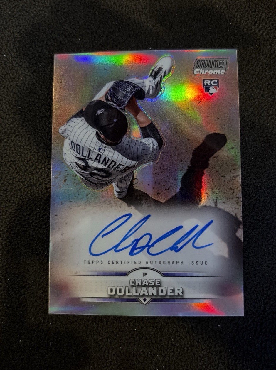2025 Topps Stadium Club Chase Dollander Chrome Auto RC Colorado Rockies