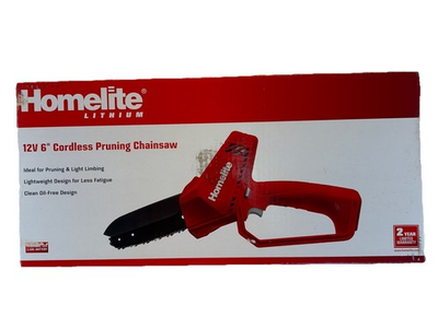 #ad Homelite 12V 6quot; Battery Pruning Mini Chainsaw w Internal 2.5Ah Battery amp; Charger $59.95