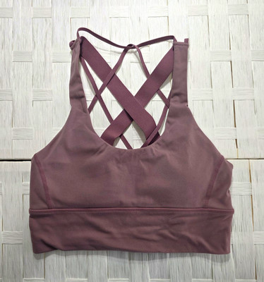 Balance Athletica Purple Solid Crossback Pullover Wireless Sports Bra S