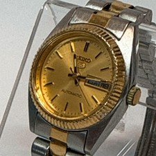SEIKO 5 4206-0510 Automatic Day and Date Gold Dial 24mm Vintage Watch Japan