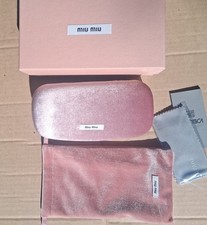 Miu Miu Pink Hard Case for Eyeglasses  Drawstring Pouch, Cleaning Cloth