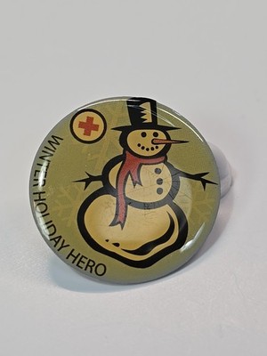 Red Cross Holiday Heroes Lapel Pin Winter Holiday Snowman