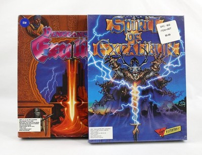 SEALED Spirit / Vengeance of Excalibur Lot 1990 Virgin Mastertronic Big Box PC