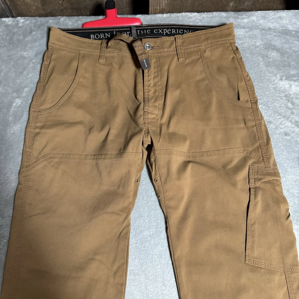 Pantalones prAna Para Hombres 32x32 Marrón Bronson Calce Recto Senderismo Escalada Carga Exterior Foto 3 de 4