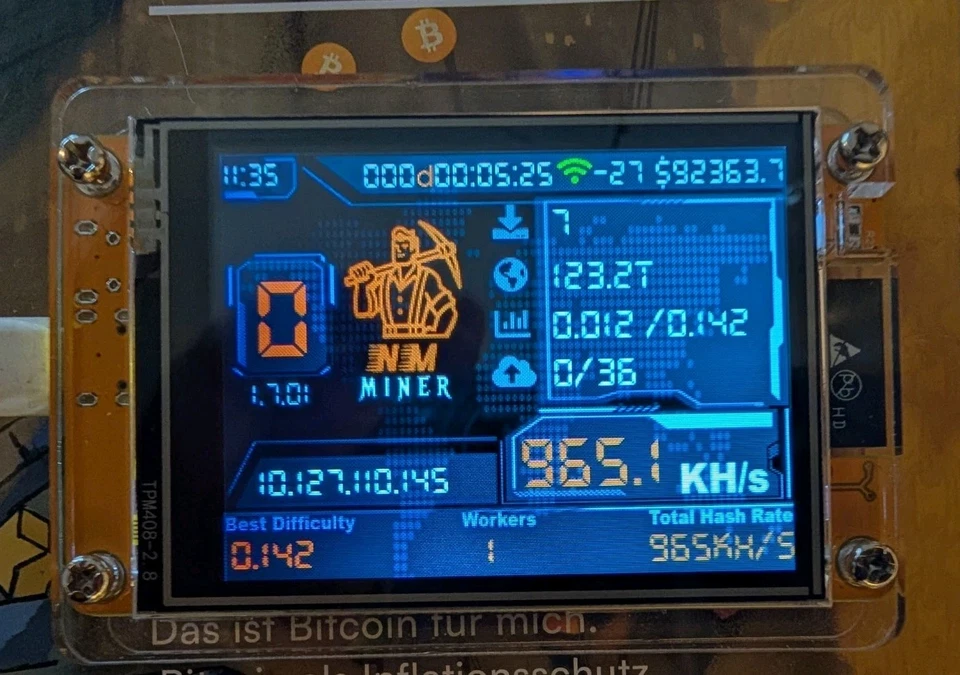  1005KH/s!!!  Big Bitcoin Nerd Miner - 2,8"  Display mit Gehäuse - NM Miner - Bild 2 von 4