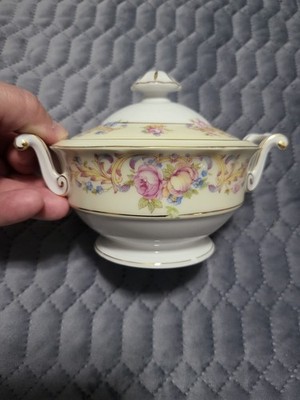 Antique, Early 1900s, Bavaria, Germany, Cambria Sugar Bowl, Near Perfect! Floral