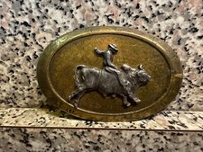 Vintage Rodeo Bull Rider Belt Buckle Western Cowboy