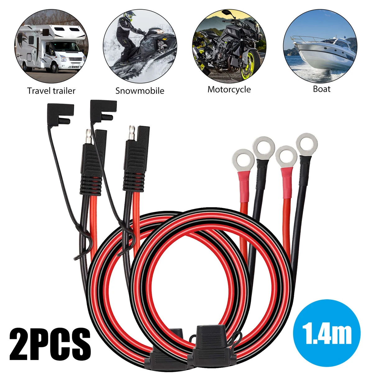 Håbefuld egyptisk vidnesbyrd 2x 1.4m SAE Battery Extension Cable Ring Terminal Connector Wire for Car ATV RV | eBay Håbefuld egyptisk vidnesbyrd 2x 1.4m SAE Battery Extension Cable Ring Terminal Connector Wire for Car ATV RV | eBay