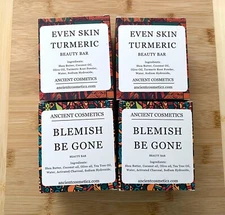 Ancient Cosmetics beauty bars, 2 Even Skin Turmeric & 2 Blemish Be Gone
