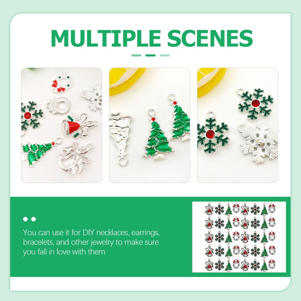 28 Pcs Christmas DIY Pendant Jewelry Making Kit Snowflake Charm eBay