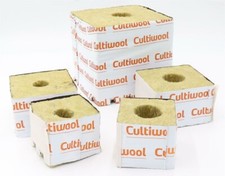 4" Cultiwool Rockwool Grow Cubes - (Small or Large Hole)