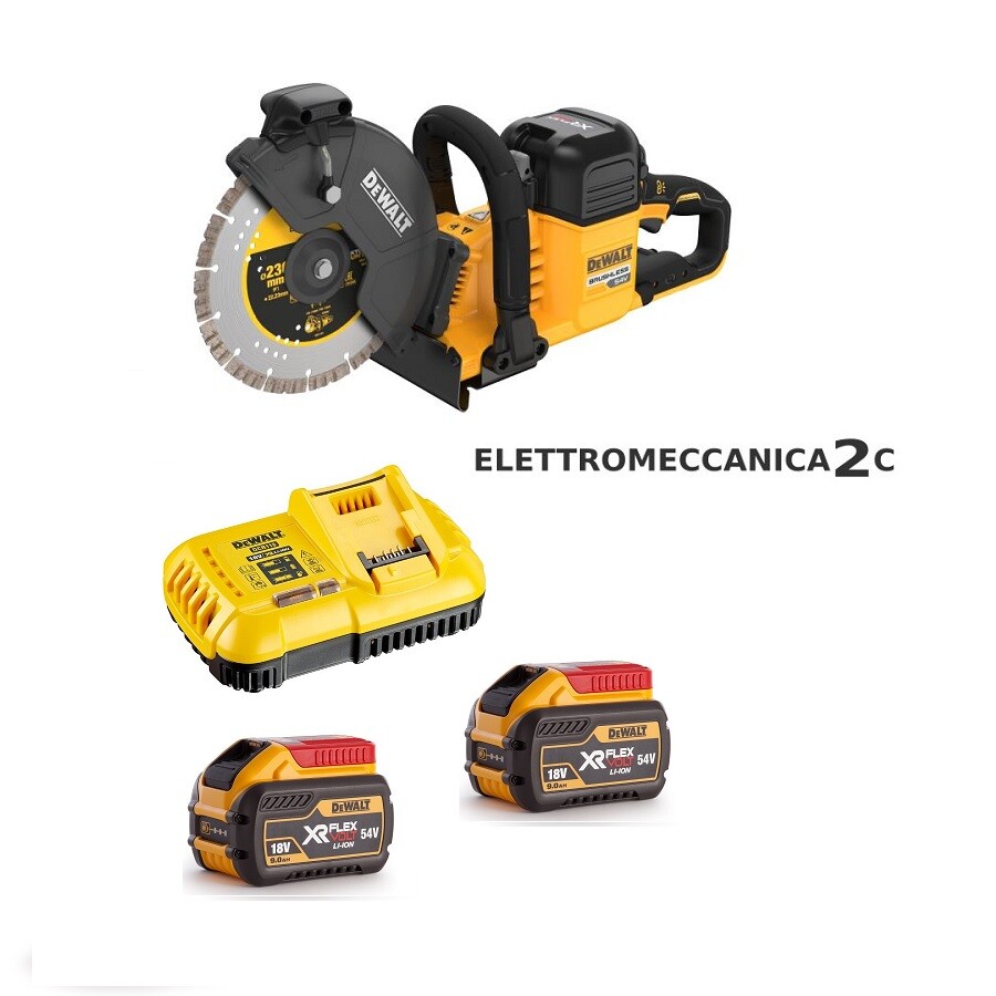 DEWALT DCS691X2-QW troncatore 54v 2x9ah brushless 230mm max taglio 83mm