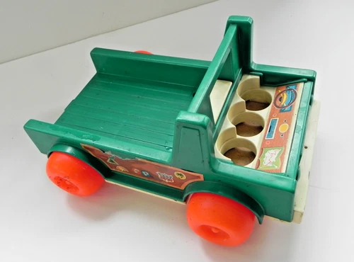 Fisher Price Little People Green Truck Only Play Family Camper Safari Vintage