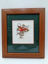Martha Hinson "Christmas on Ice II" Mouse Print Framed
