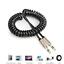 thumbnail 1  - AUX CABLE Stereo Jack Coiled 3.5mm Lead Male Audio Gold Plated 1m