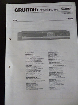 Original Service Manual Grundig  T 8200